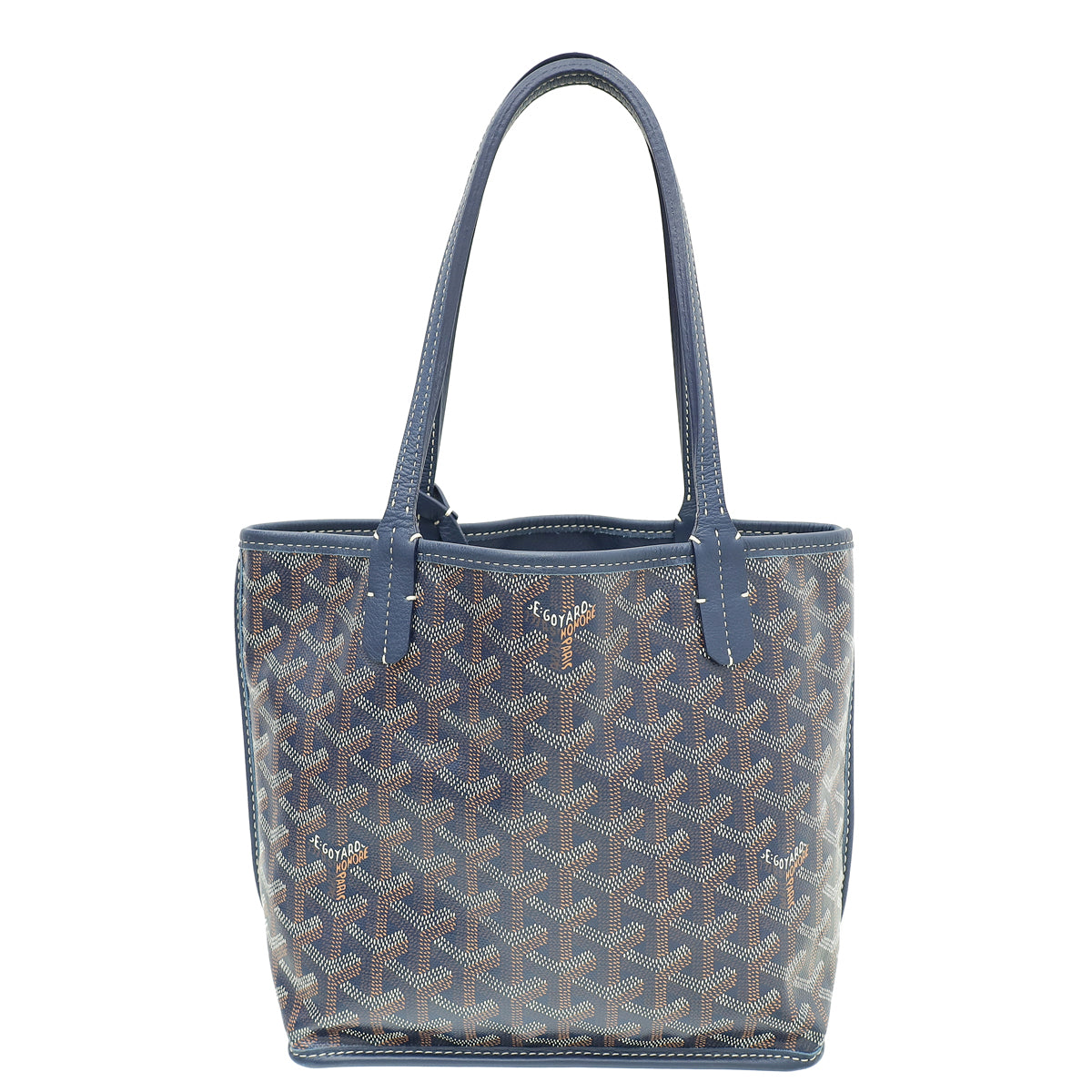 Goyard Navy Reversible Anjou Mini Bag