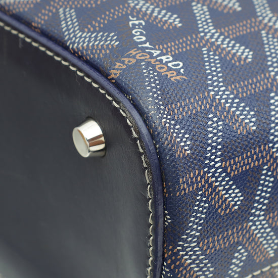 Goyard Navy Blue Goyardine Okinawa GM Bag