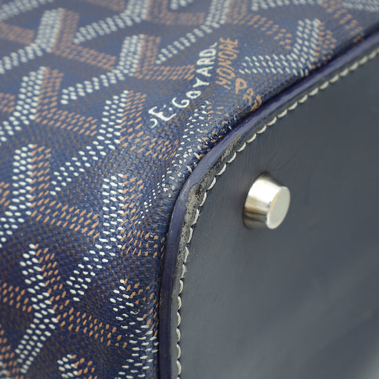 Goyard Navy Blue Goyardine Okinawa GM Bag