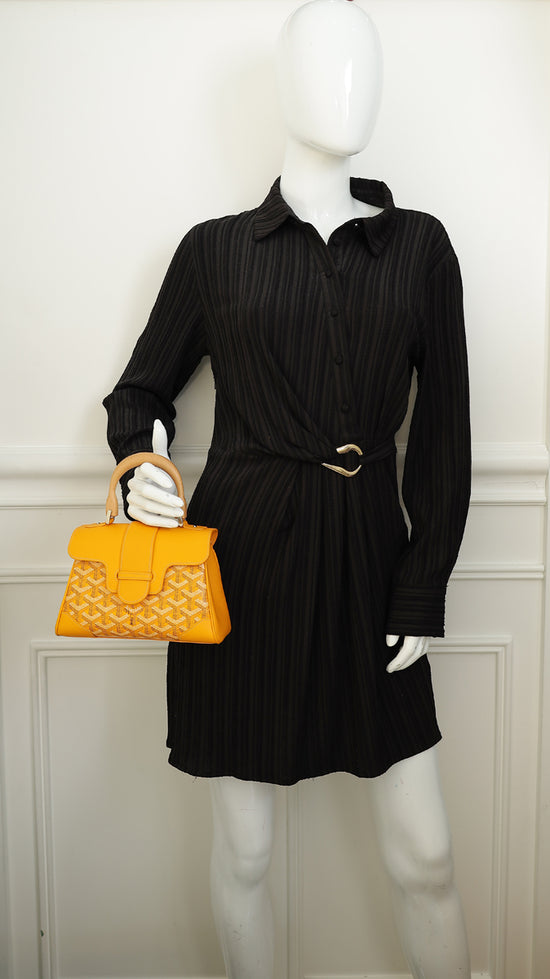 Goyard Yellow Goyardine Saigon Mini Souple Bag