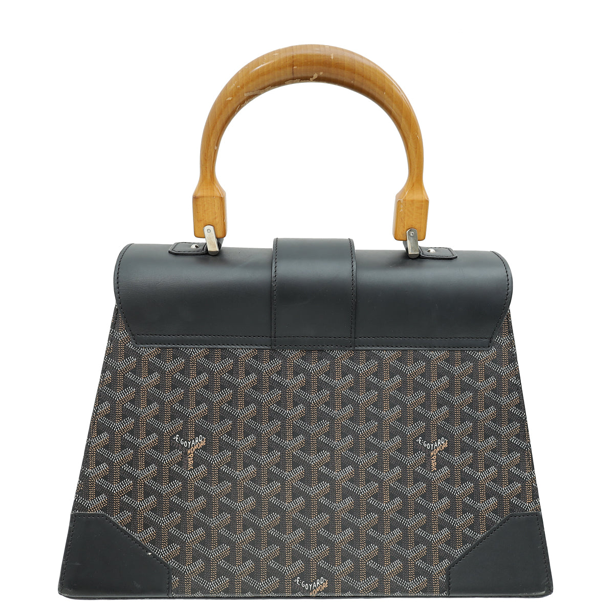 Goyard Black Goyardine Saigon MM Bag