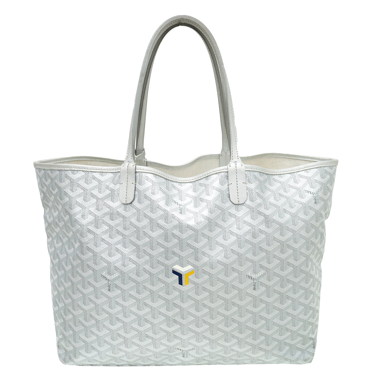 Goyard Metallic Silver Goyardine Saint Louis PM Bag-Goyard-THE CLOSET