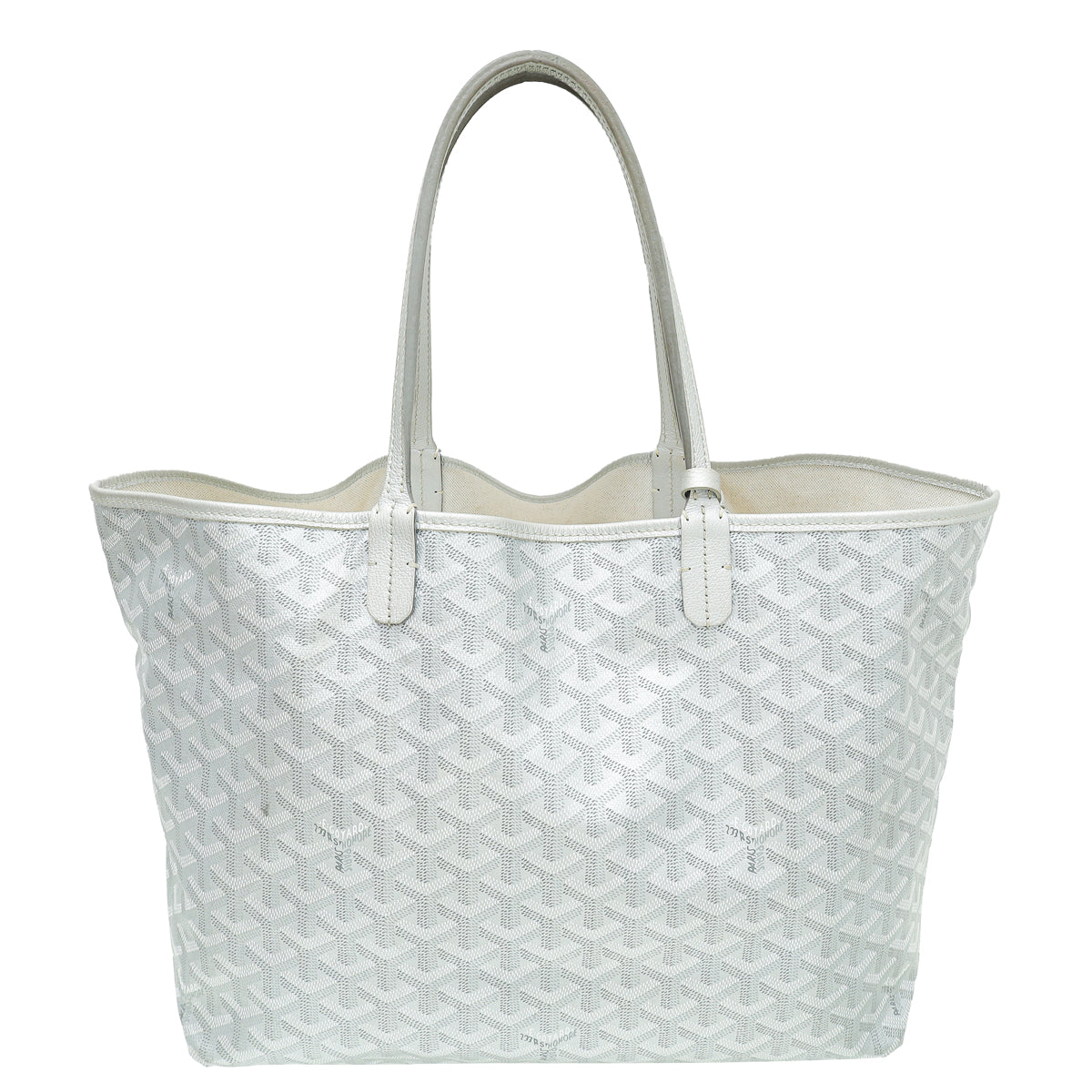 Goyard Metallic Silver Goyardine Saint Louis PM Bag-Goyard-THE CLOSET