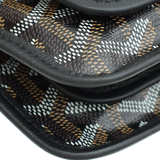 Load image into Gallery viewer, Goyard Black Goyardine Plumet Pocket Wallet Clutch
