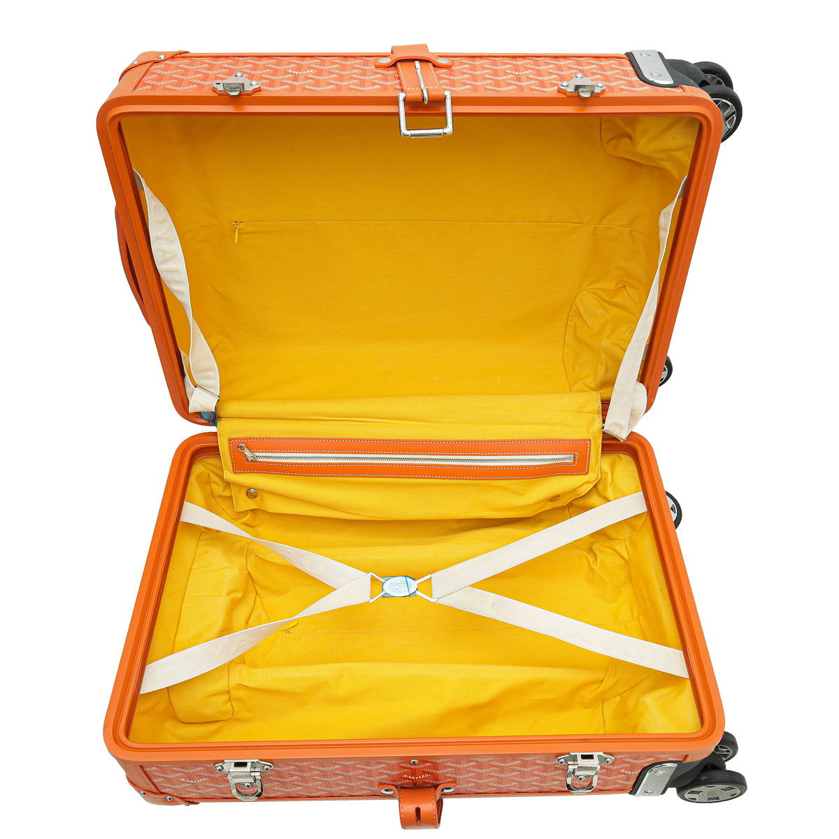 Goyard Orange Goyardine Bourget PM Trolley Case