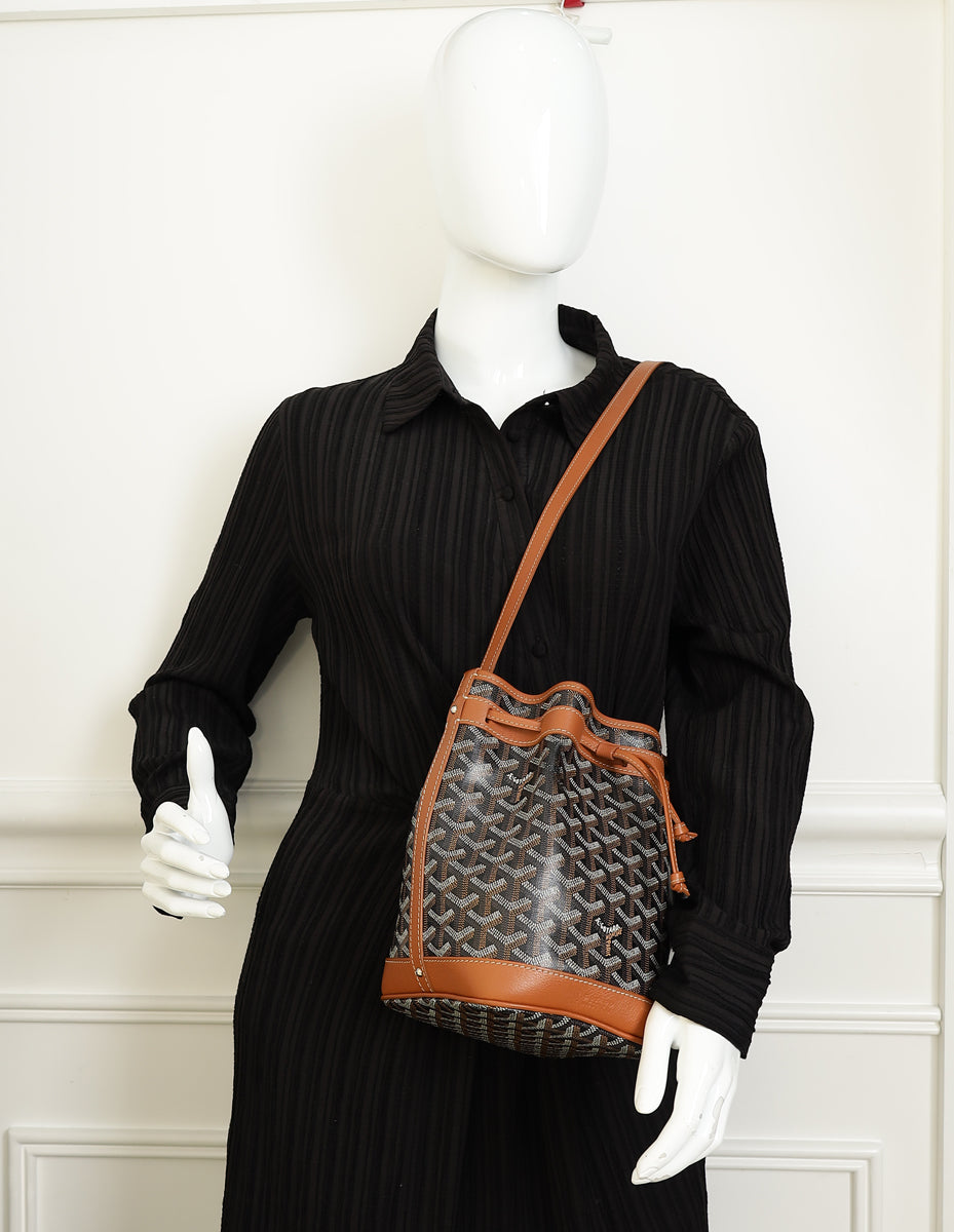 Goyard Brown Goyardine Petit Flot Bucket Bag