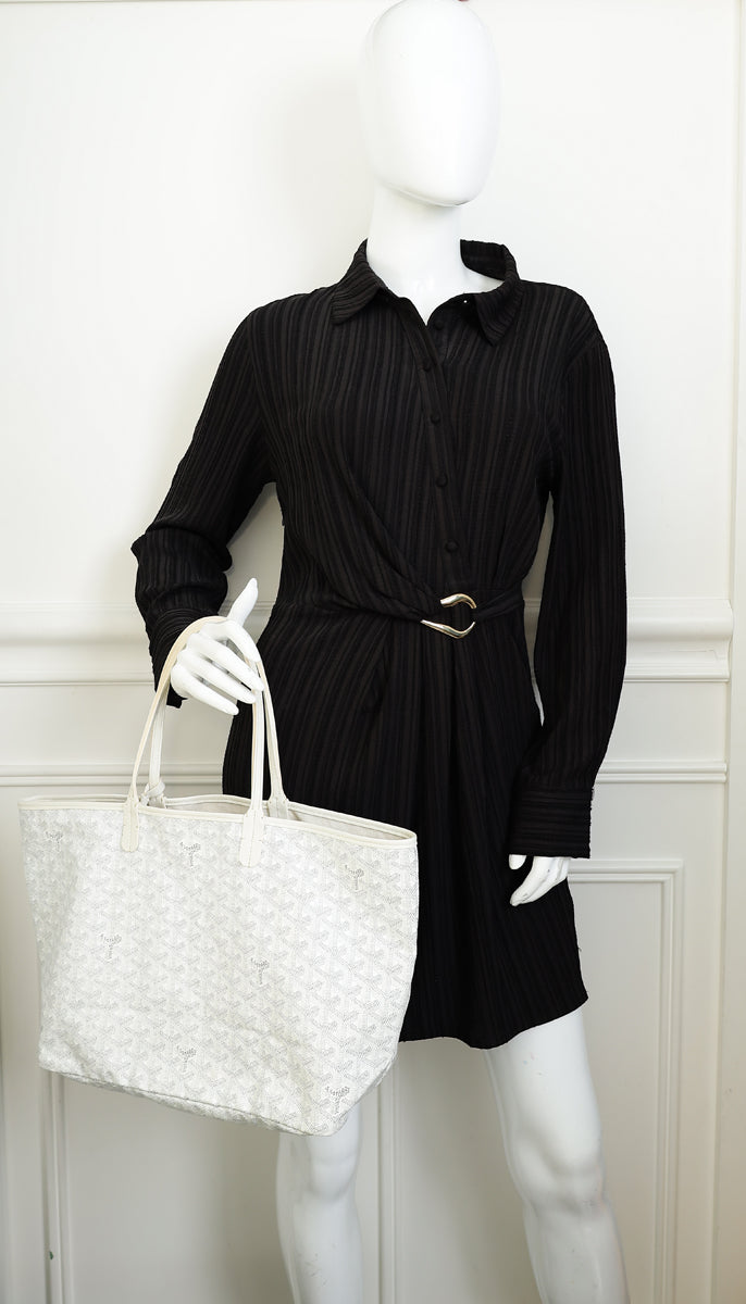 Goyard White Goyardine Saint Louis PM Bag | Pre-Owned The Closet