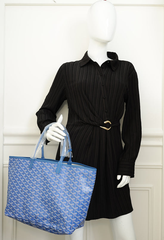 Goyard Blue Goyardine Saint Louis PM Bag