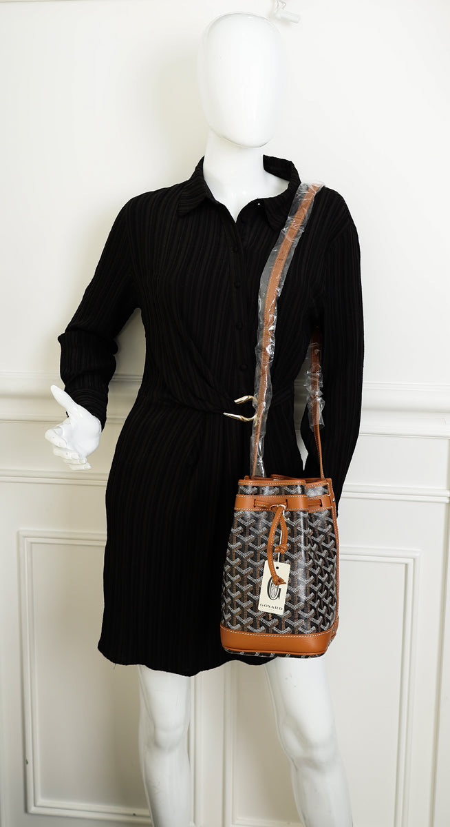 Goyard Brown Goyardine Petit Flot Bucket Bag