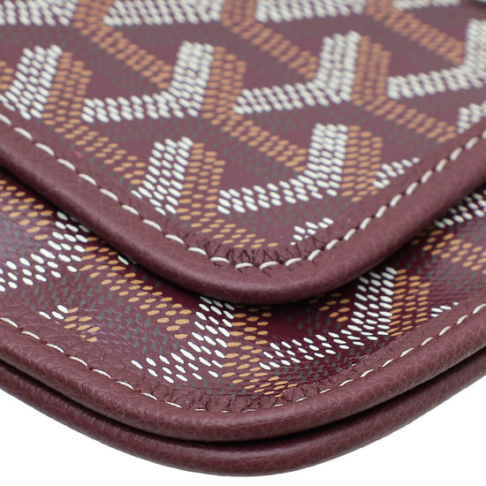 Goyard Burgundy Goyardine Plumet Wallet Clutch Bag