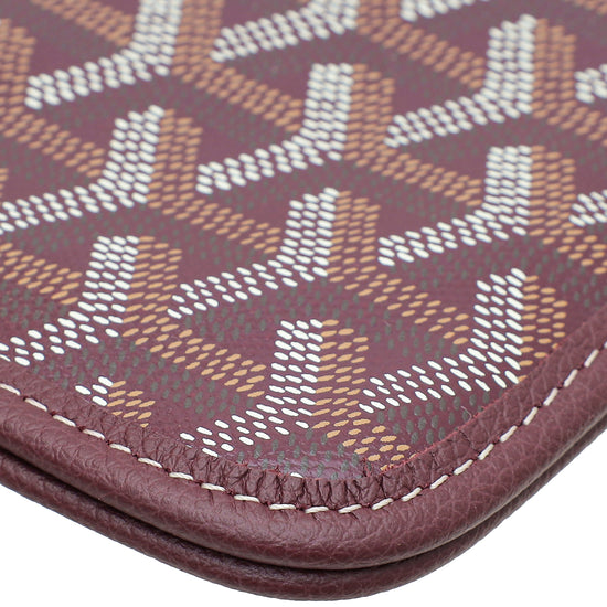 Goyard Burgundy Goyardine Plumet Wallet Clutch Bag