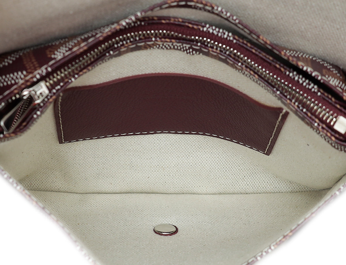 Goyard Burgundy Goyardine Plumet Wallet Clutch Bag