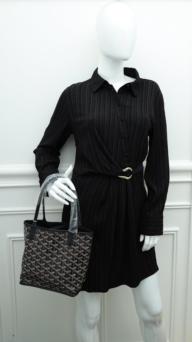 Goyard Black Reversible Mini Anjou Bag, Designer Brand, Authentic Goyard