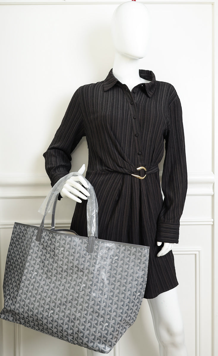 Goyard Grey Goyardine Saint Louis GM Bag