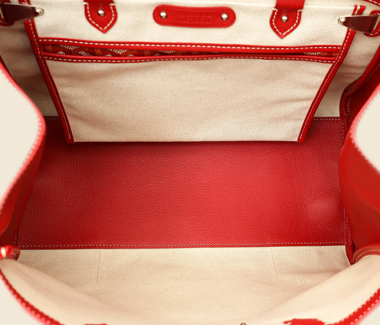 Goyard Red Goyardine Cabas Saigon MM Bag-Goyard-THE CLOSET