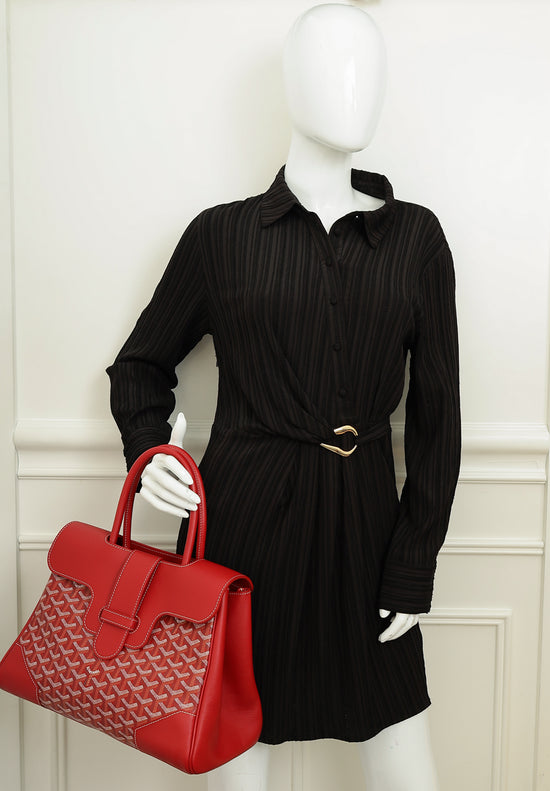 Goyard Red Goyardine Cabas Saigon MM Bag-Goyard-THE CLOSET