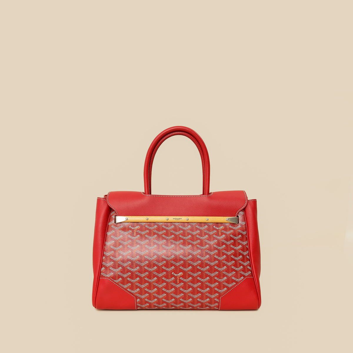 Goyard Red Model Pic Goyard Red Goyardine Cabas Saigon MM Bag