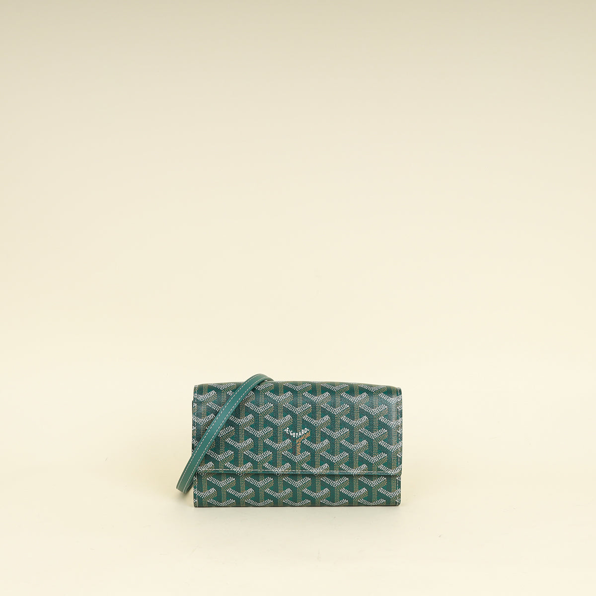 Goyard Green Goyardine Continental Wallet W/ Strap-Goyard-THE CLOSET
