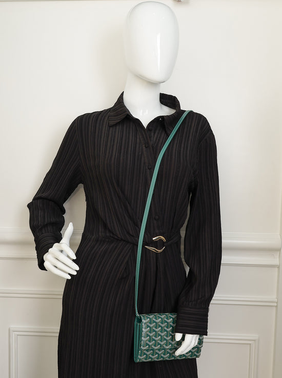 Goyard Green Goyardine Continental Wallet W/ Strap-Goyard-THE CLOSET