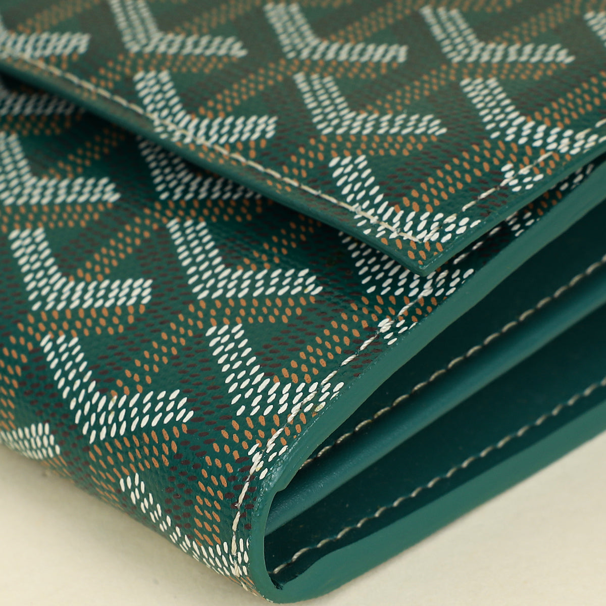 Goyard Green Goyardine Continental Wallet W/ Strap-Goyard-THE CLOSET