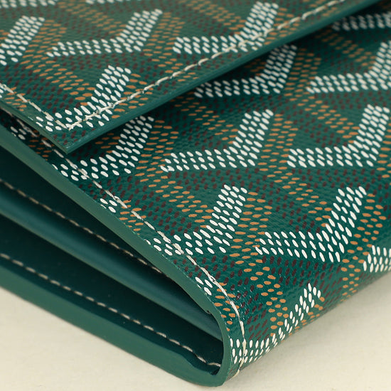 Goyard Green Goyardine Continental Wallet W/ Strap-Goyard-THE CLOSET