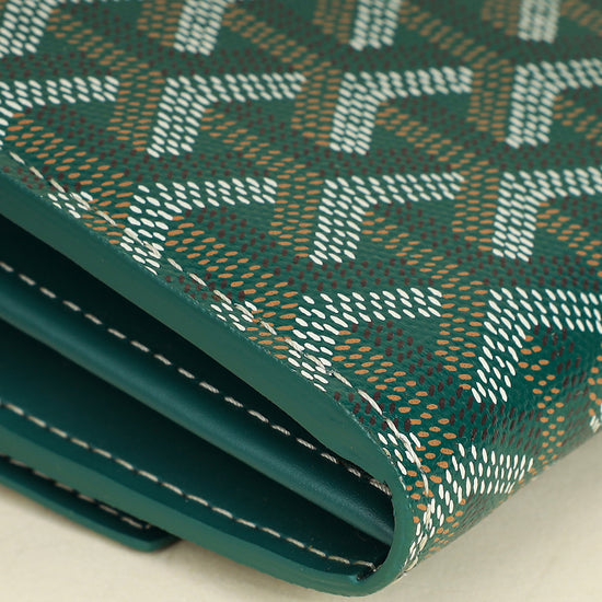 Goyard Green Goyardine Continental Wallet W/ Strap-Goyard-THE CLOSET