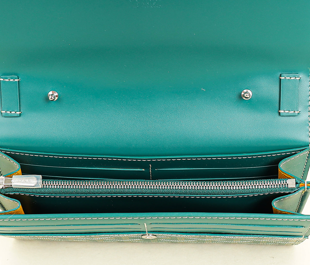 Goyard Green Goyardine Continental Wallet W/ Strap-Goyard-THE CLOSET