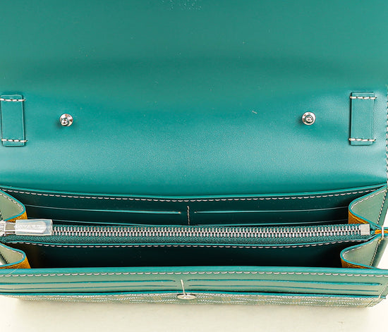 Goyard Green Goyardine Continental Wallet W/ Strap-Goyard-THE CLOSET