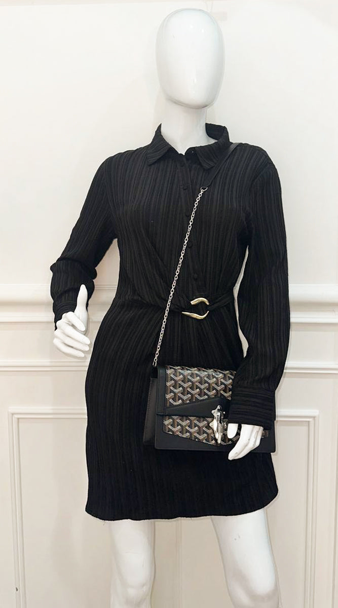 Goyard Black Goyardine Duchesse Marie Caroline Bag