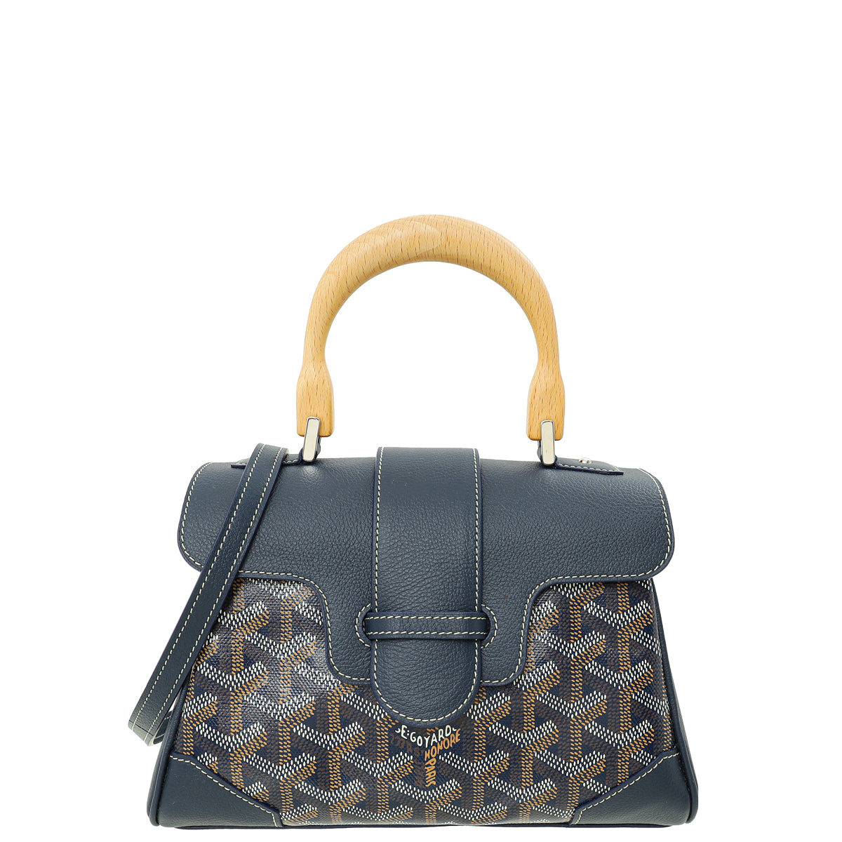 Goyard Navy Blue Goyardine Saigon Souple Mini Bag