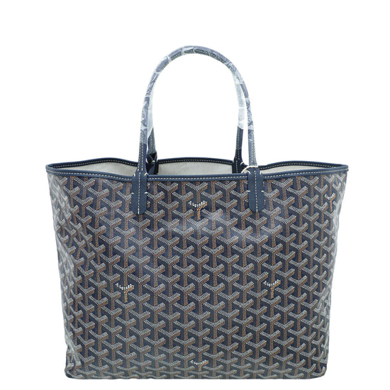 Goyard Navy Blue Goyardine Saint Louis PM Bag