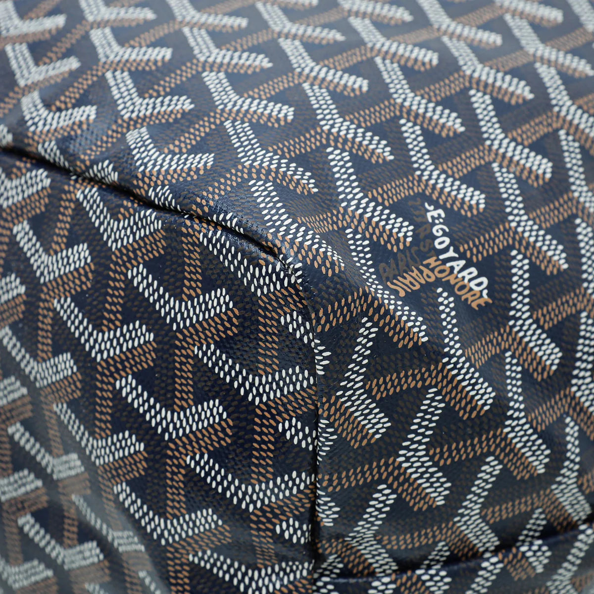 Goyard Navy Blue Goyardine Saint Louis PM Bag