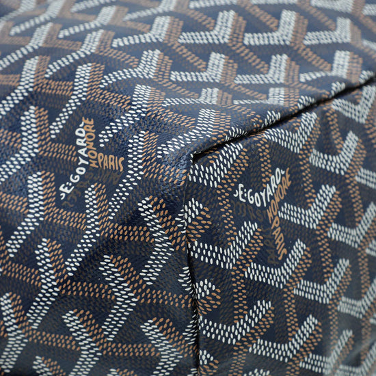 Goyard Navy Blue Goyardine Saint Louis PM Bag