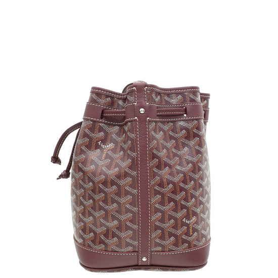 Goyard Burgundy Goyardine Petit Flot Bucket Bag