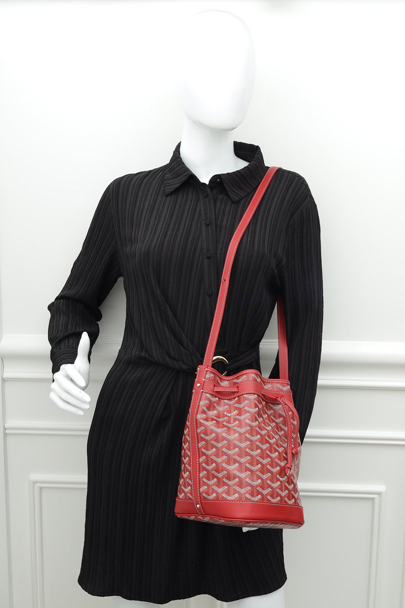 Goyard Red Goyardine Petit Flot Bucket Bag