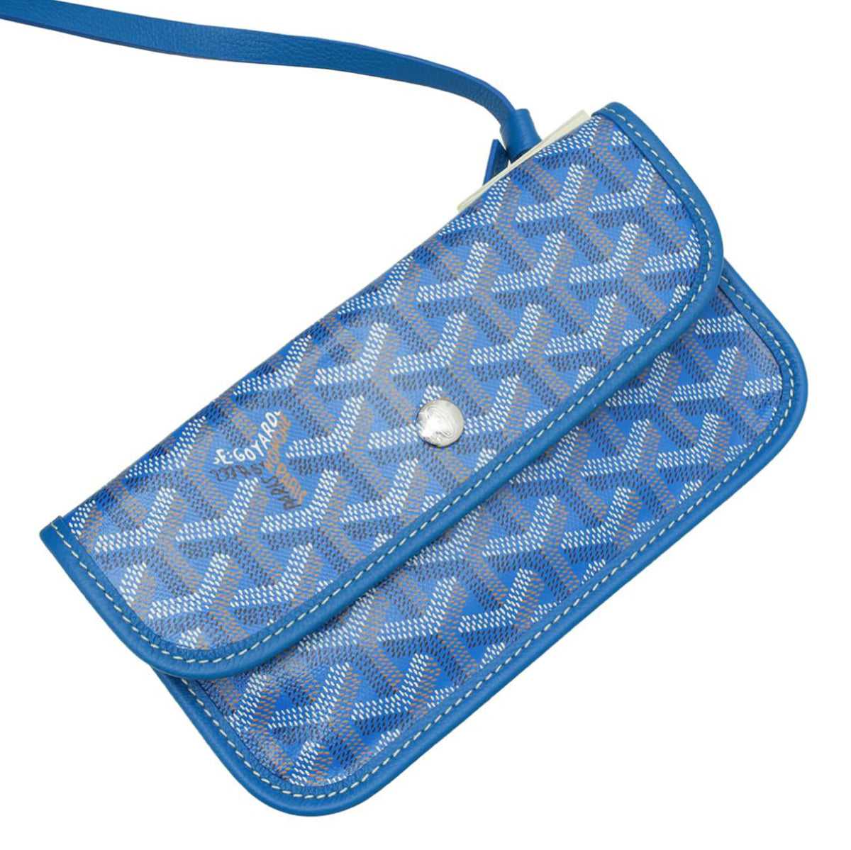 Goyard Blue Goyardine Saint Louis PM Bag