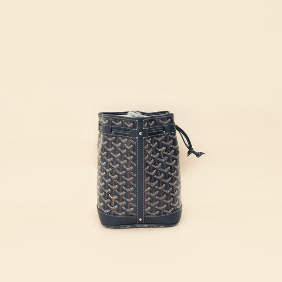 Goyard Navy Blue Goyardine Petit Flot Bucket Bag-Goyard-THE CLOSET