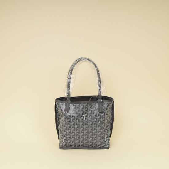 Goyard Gray Goyardine Reversible Anjou Mini Bag-Goyard-THE CLOSET