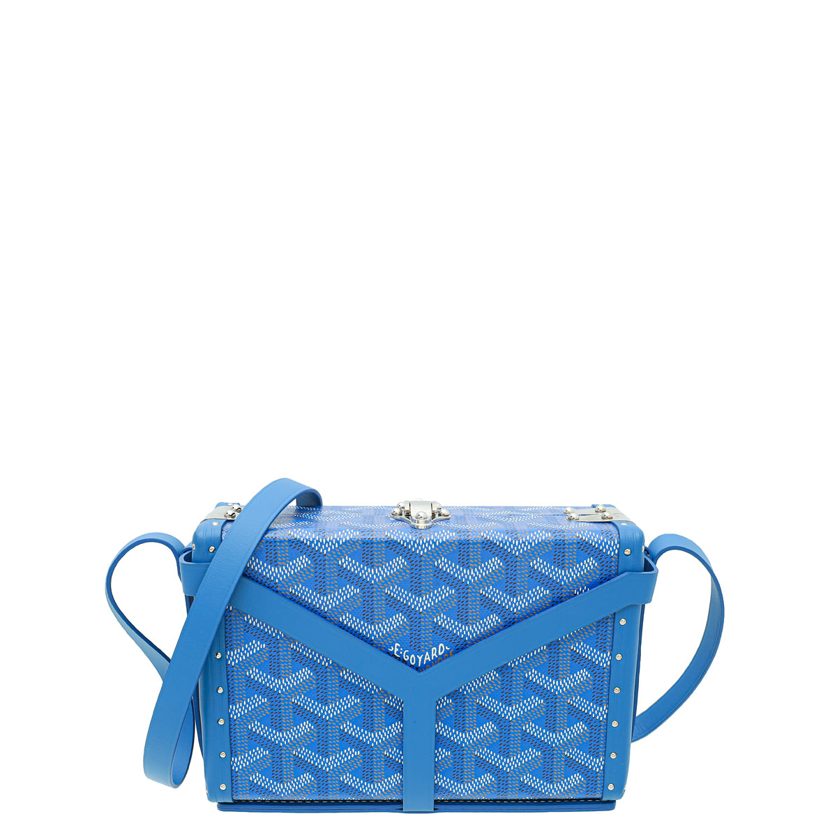Goyard Blue Goyardine Minaudiere Trunk Bag