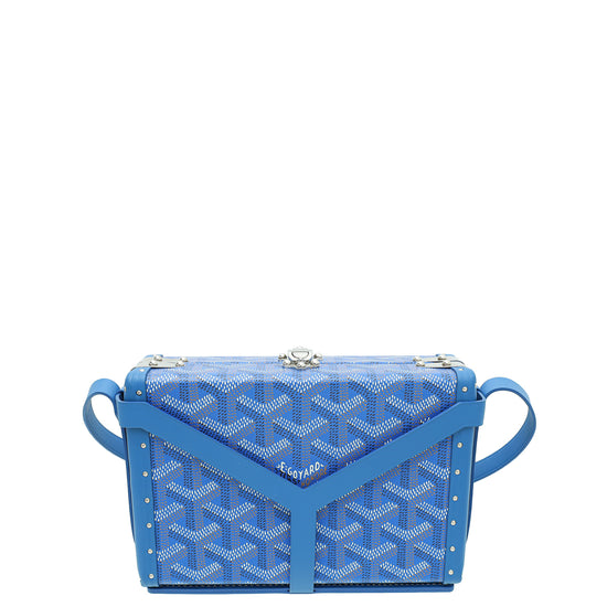 Goyard Blue Goyardine Minaudiere Trunk Bag