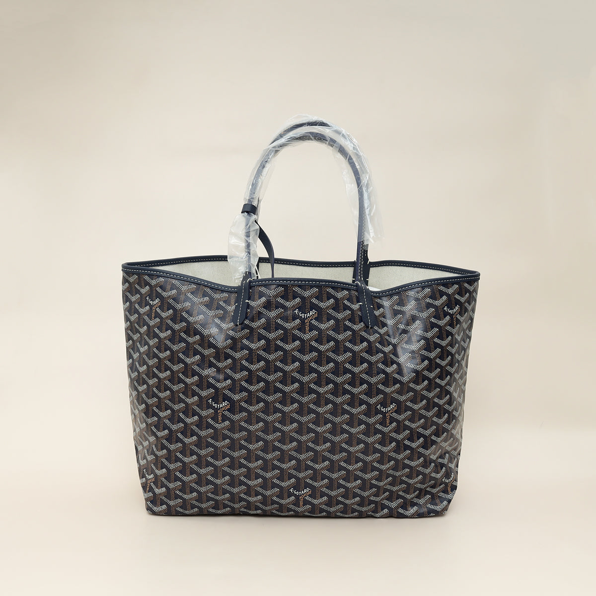 Goyard Navy Blue Goyardine Saint Louis PM Bag-Goyard-THE CLOSET