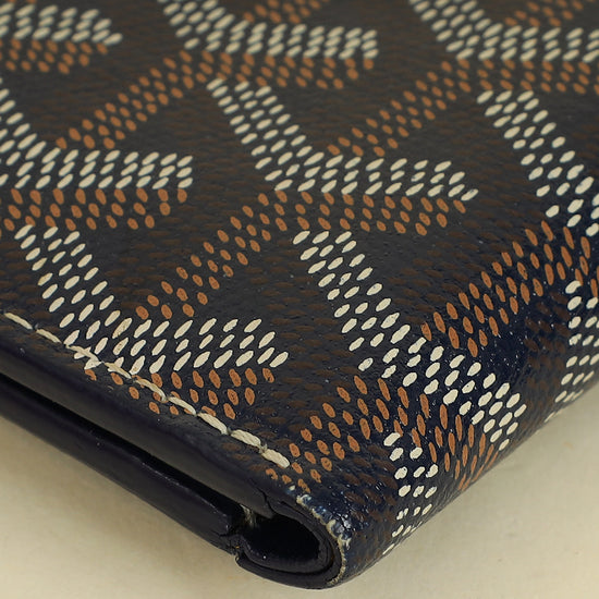 Goyard Navy Blue Goyardine Saint Pierre Card Wallet