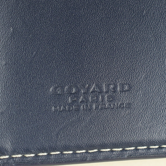 Goyard Navy Blue Goyardine Saint Pierre Card Wallet