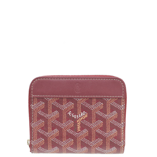 Goyard Burgundy Goyardine Matignon PM Wallet