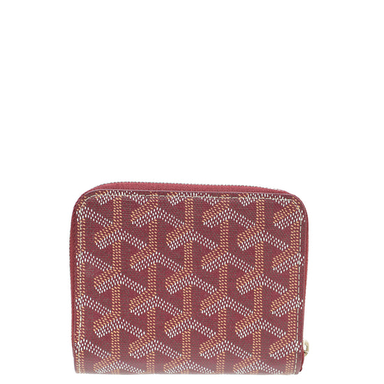 Goyard Burgundy Goyardine Matignon PM Wallet