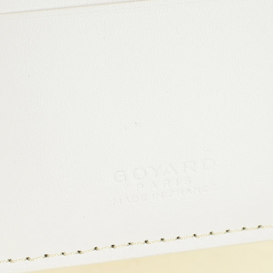 Goyard White Goyardine Grenelle Passport Cover