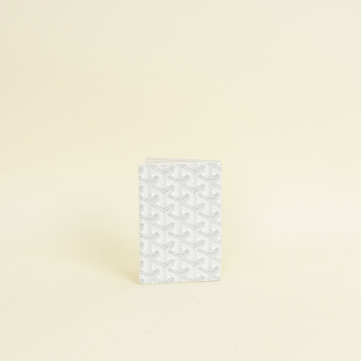 Goyard White Goyardine Grenelle Passport Cover