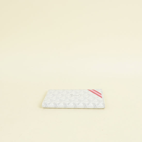 Goyard White Goyardine Grenelle Passport Cover