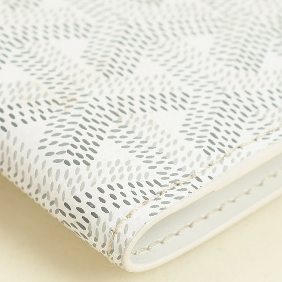 Goyard White Goyardine Grenelle Passport Cover