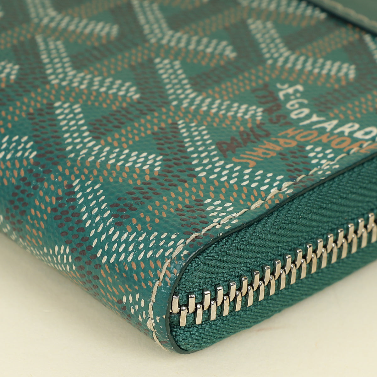 Goyard Green Goyardine Matignon Zippy GM Wallet